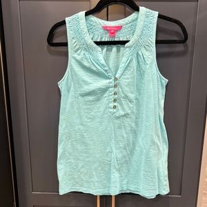 Lilly Pulitzer Blue Ibiza Essie Top, XS